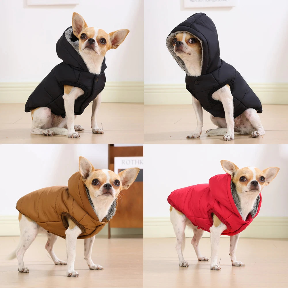 Hooded Fleece-Lined Dog Jacket