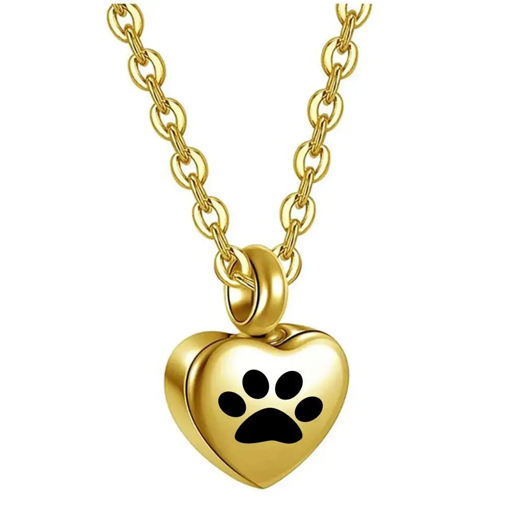 Small Heart & Paws Keepsake Urn Necklace