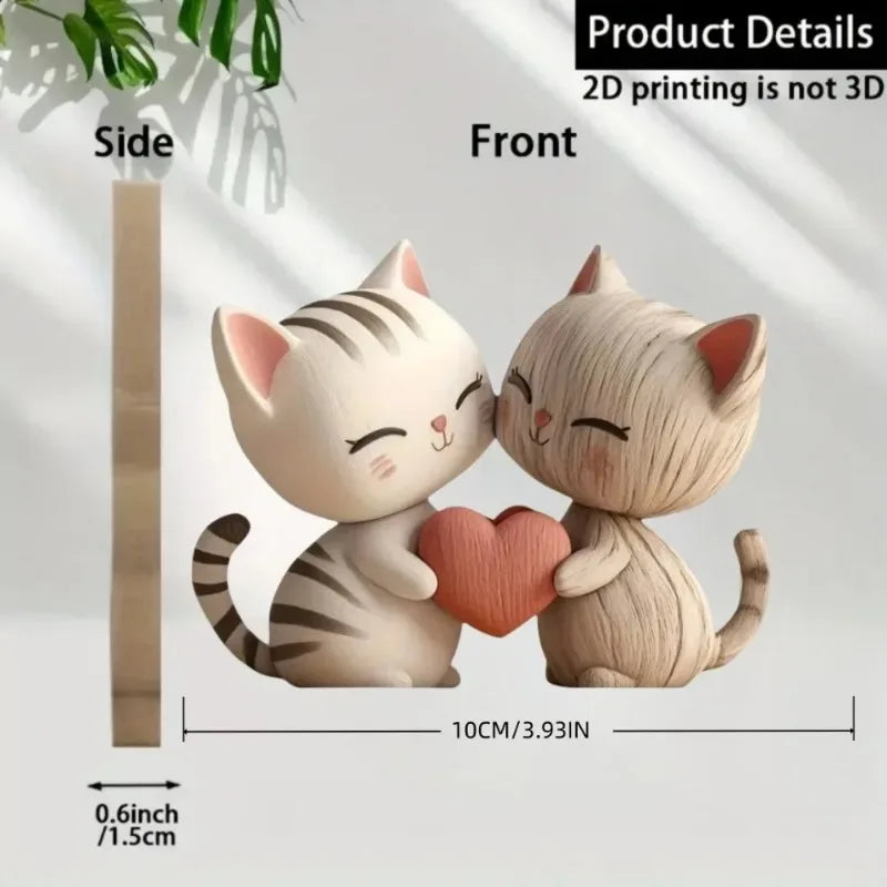 Wooden Cat & Dog Silhouette Ornament
