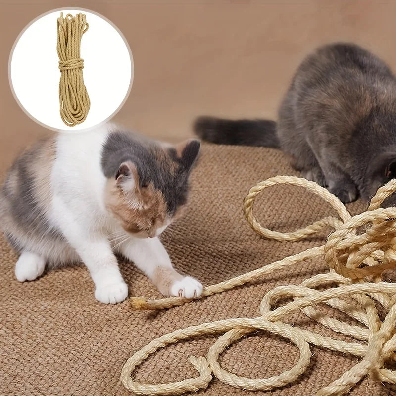 Natural Jute Rope for Cat Scratching Posts, 10 m