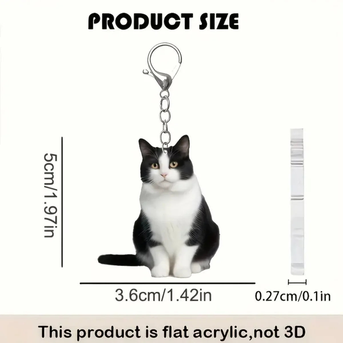 Acrylic Cat Keyring