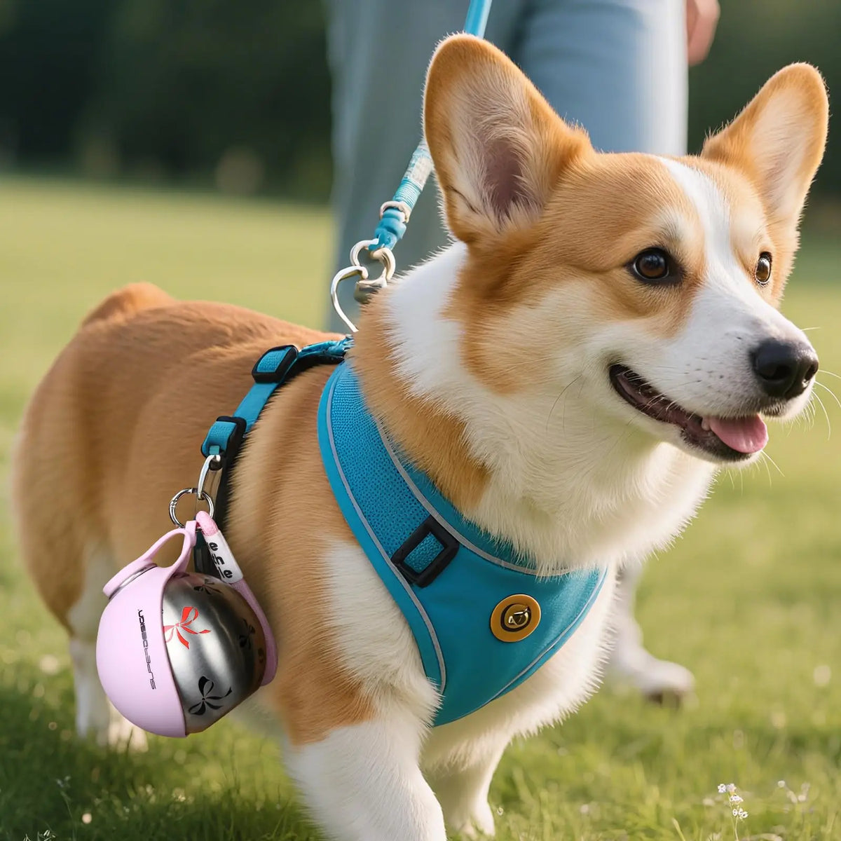 Portable dog water bottle with silicone bowl