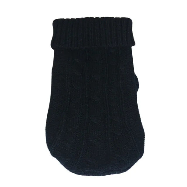 Cable Knit Jumper for Small Dogs and Cats - Black / XS (0.5 to 1 kg)