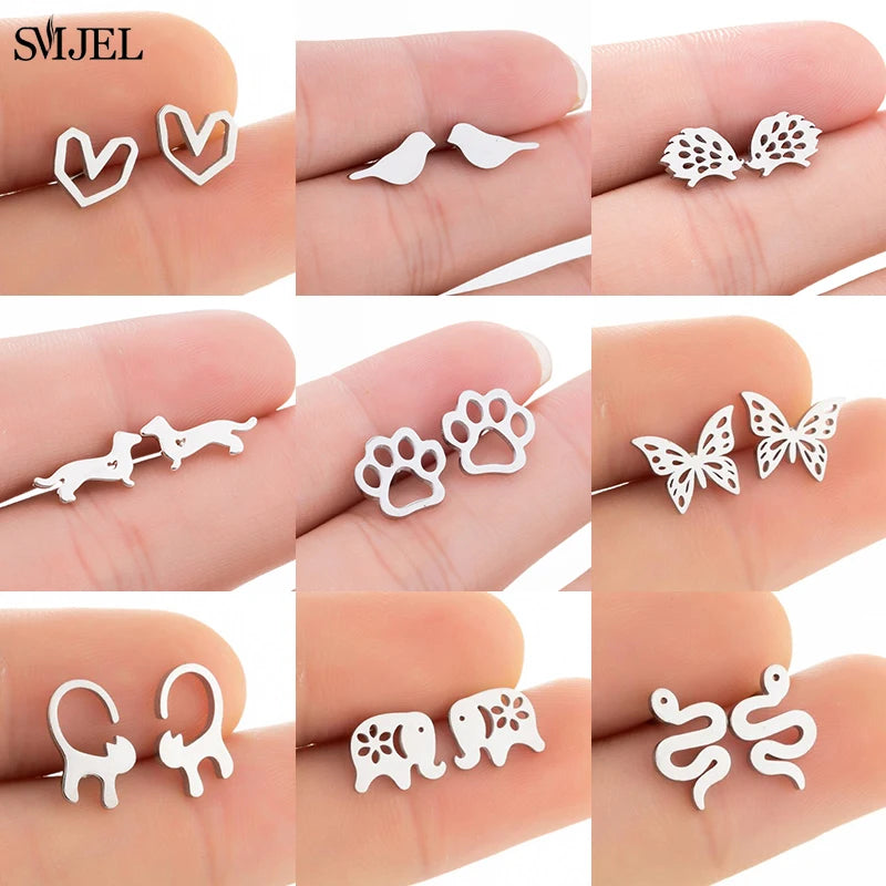 Paw Print Stud Earrings