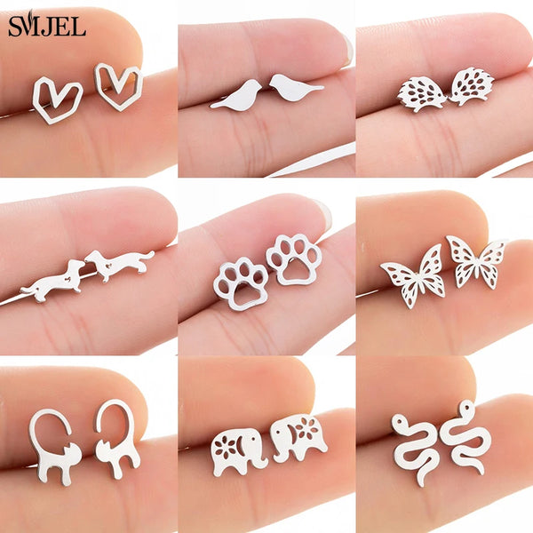Paw Print Stud Earrings