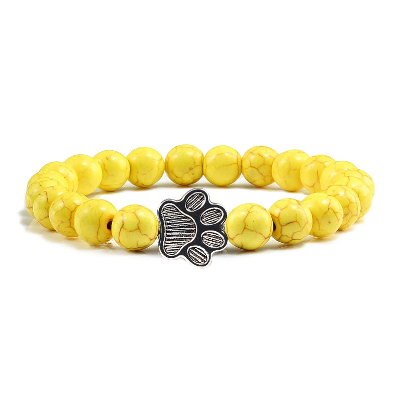 Cat Paw Lava Stone Bead Bracelet