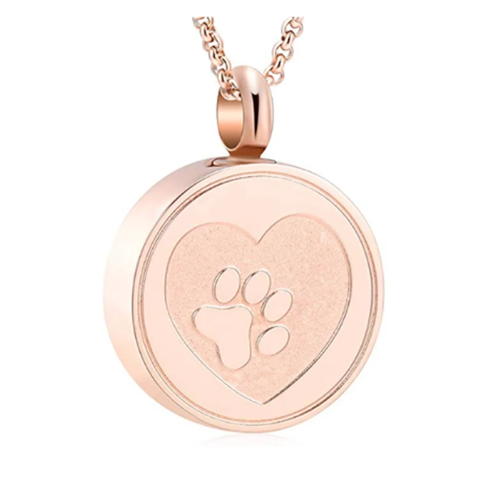 Paw Print Heart Keepsake Locket Necklace
