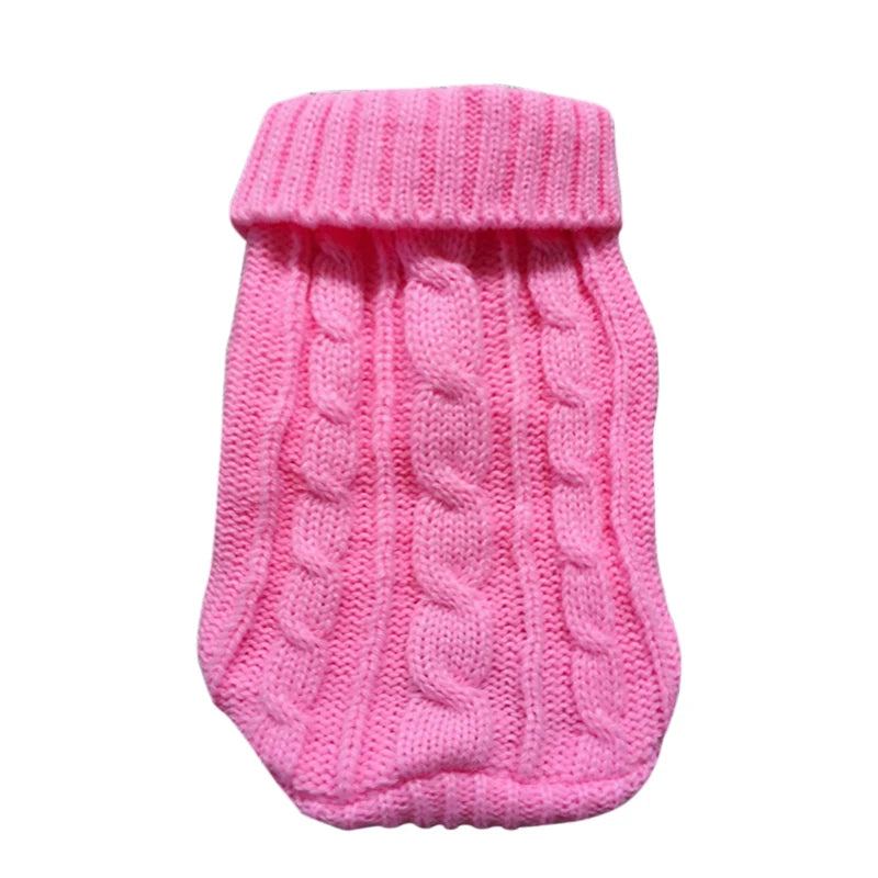 Cable Knit Jumper for Small Dogs and Cats - Pink / XL (3 to 5 kg)