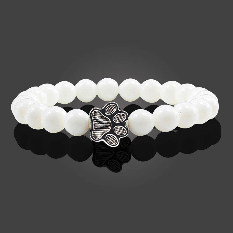 Cat Paw Lava Stone Bead Bracelet