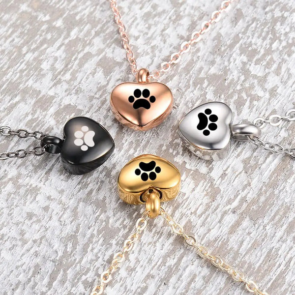 Heart & Paw Keepsake Urn Necklace