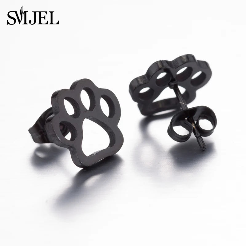 Paw Print Stud Earrings