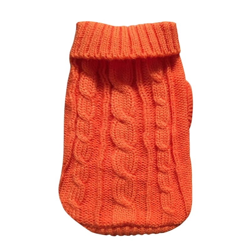 Cable Knit Jumper for Small Dogs and Cats - Orange / XS (0.5 to 1 kg)