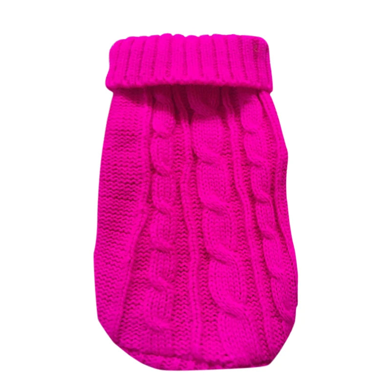 Cable Knit Jumper for Small Dogs and Cats - Rose Red / XS (0.5 to 1 kg)
