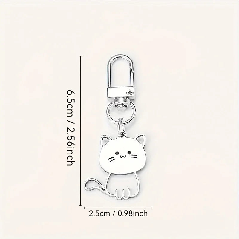 Cat & Fish Steel Keyring
