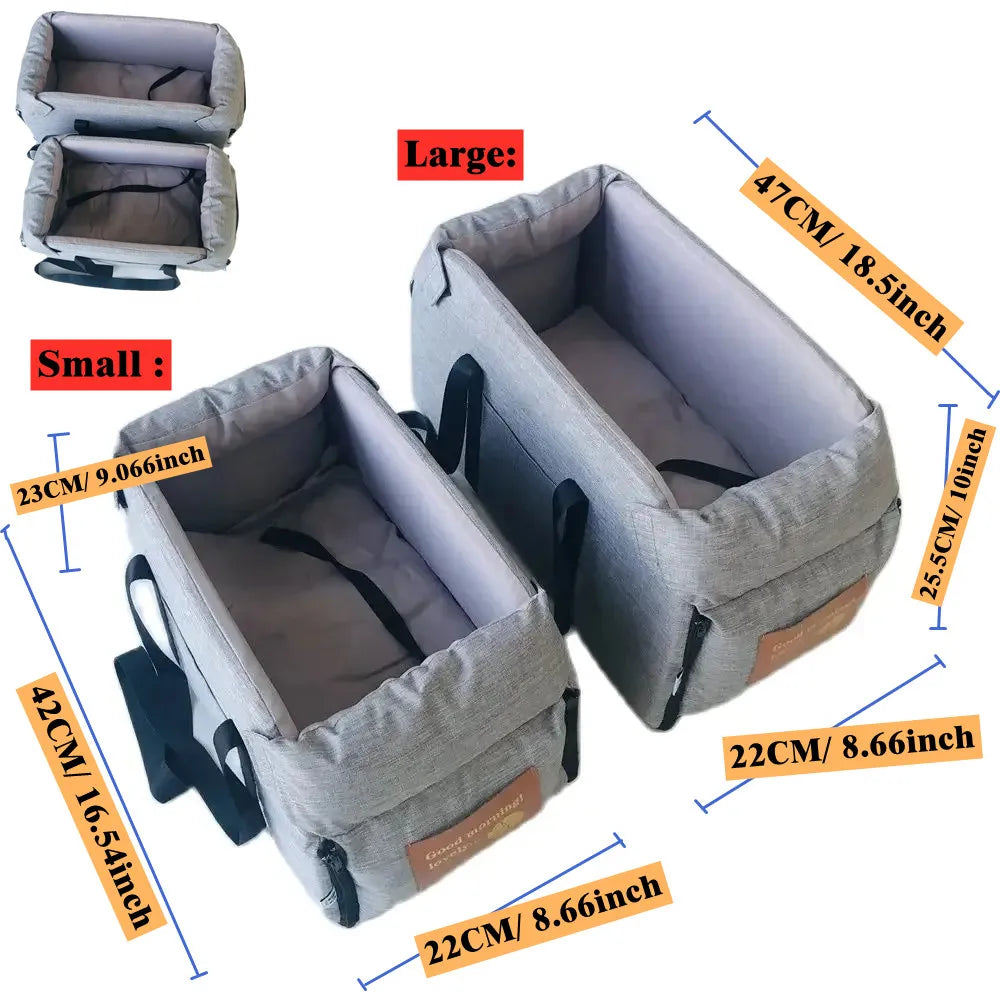 Console Car Seat for Small Dogs and Cats