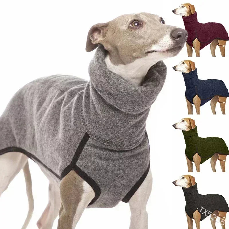 High-Neck Fleece Coat for Sighthounds