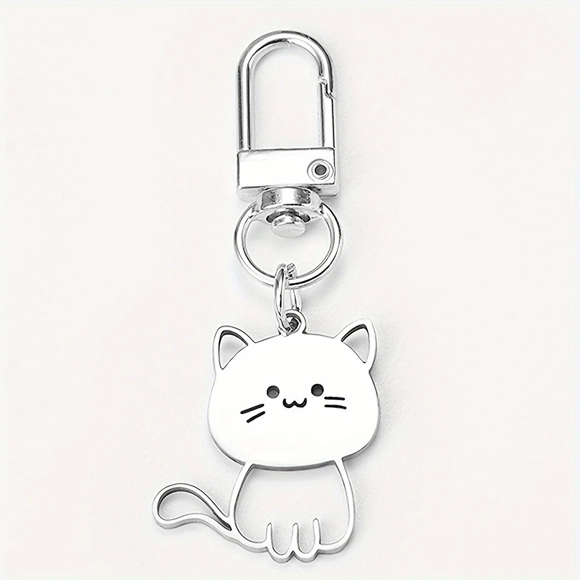 Cat & Fish Steel Keyring