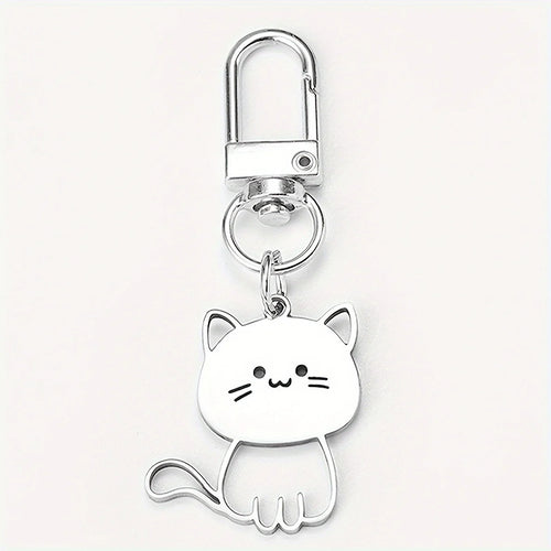 Cat & Fish Steel Keyring