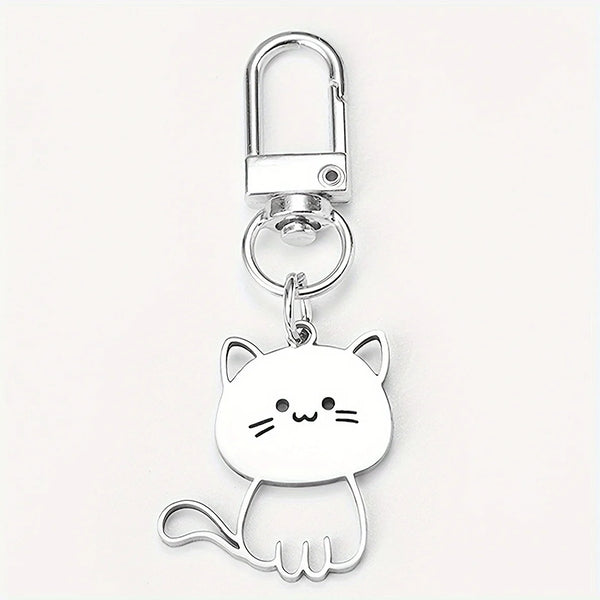 Cat & Fish Steel Keyring