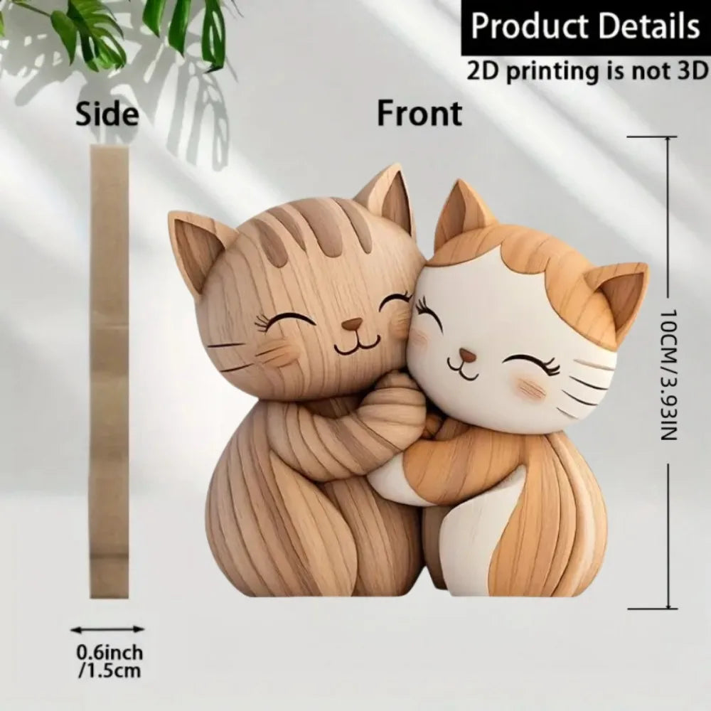 Wooden Cat & Dog Silhouette Ornament