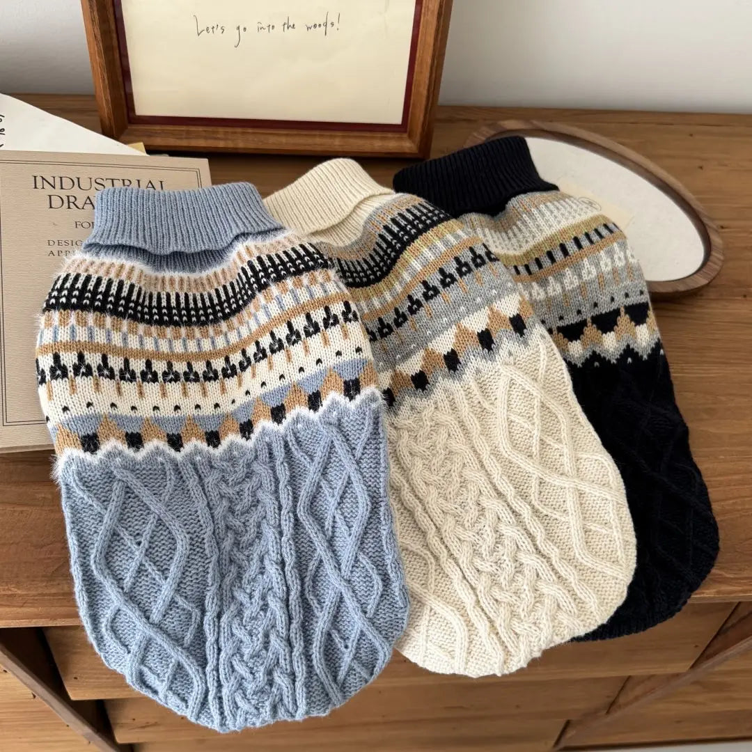 Vintage Knit Jumper for Small Dogs