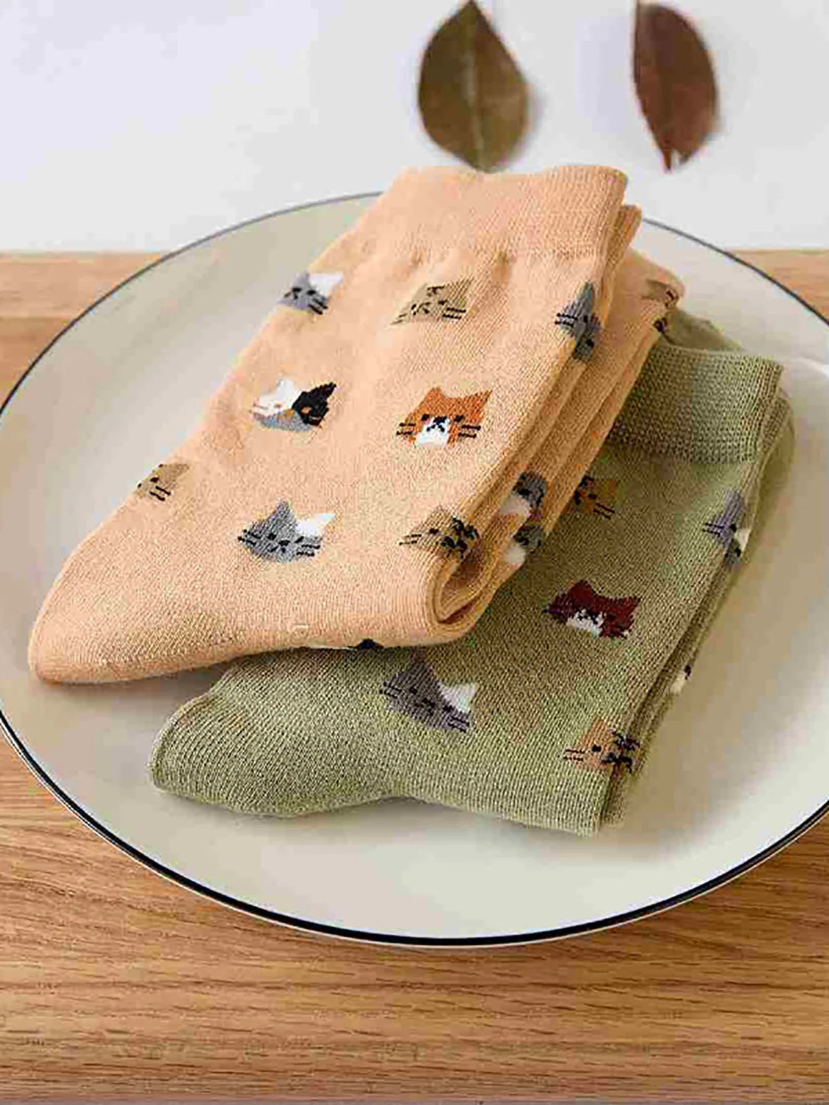 Cat Print Socks (5 Pairs)