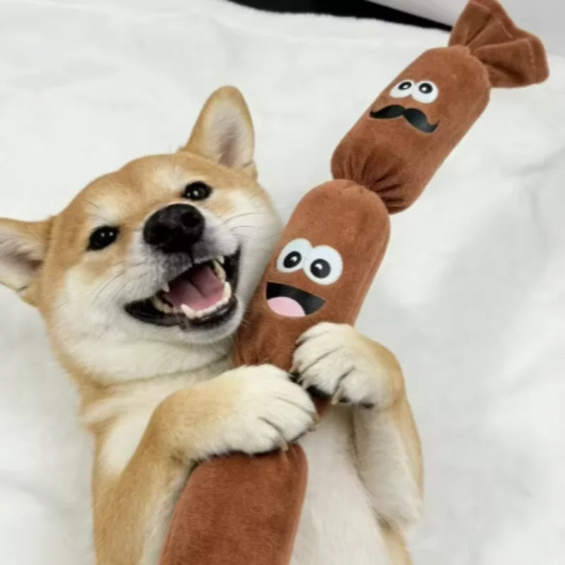 Squeaky Plush Sausage Dog Toy
