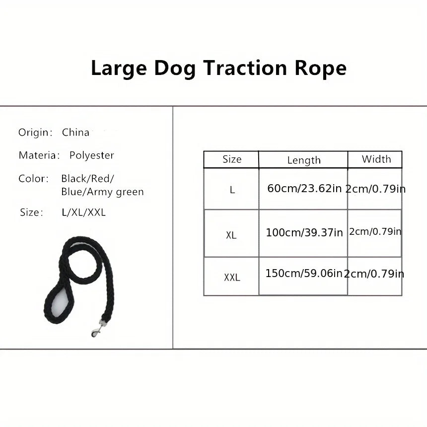 Thick Braided Rope Lead for Large Dogs