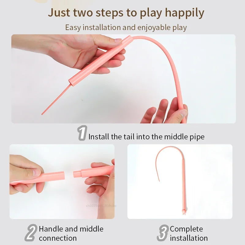 Silicone Mouse Tail Cat Teaser Wand