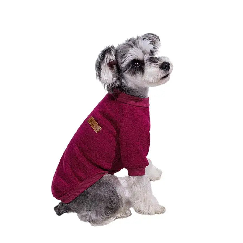 Warm Sweatshirt Jacket for Small Dogs - Wine Red / XS