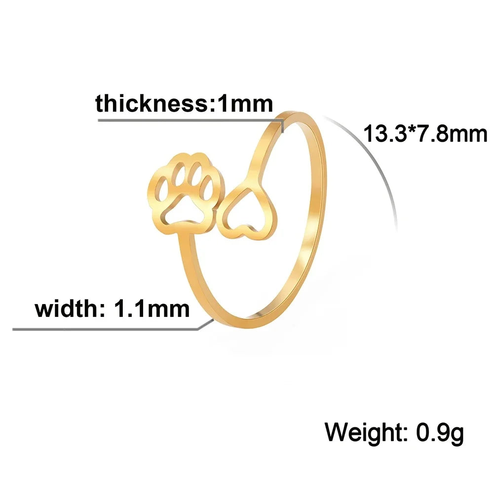 Paw Print Adjustable Ring