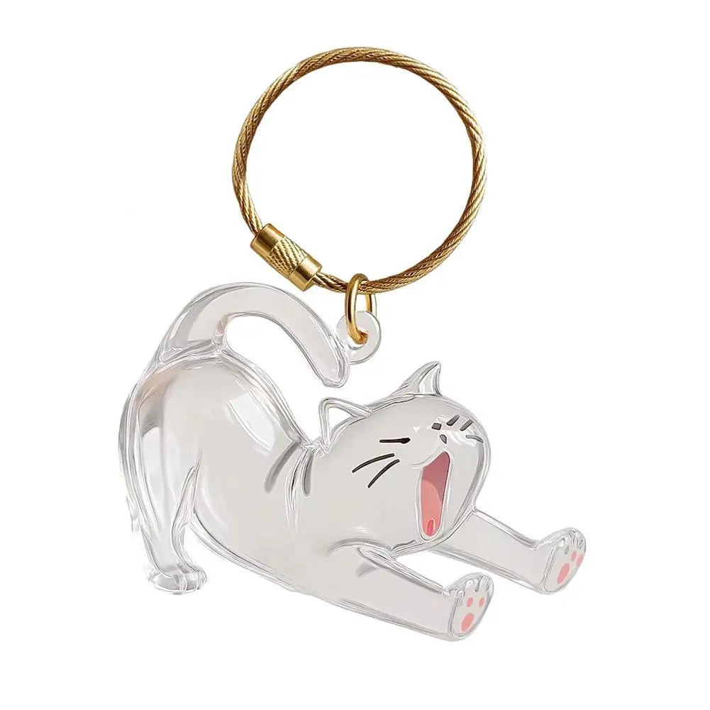 Cartoon Cat Fur Keepsake Keyring