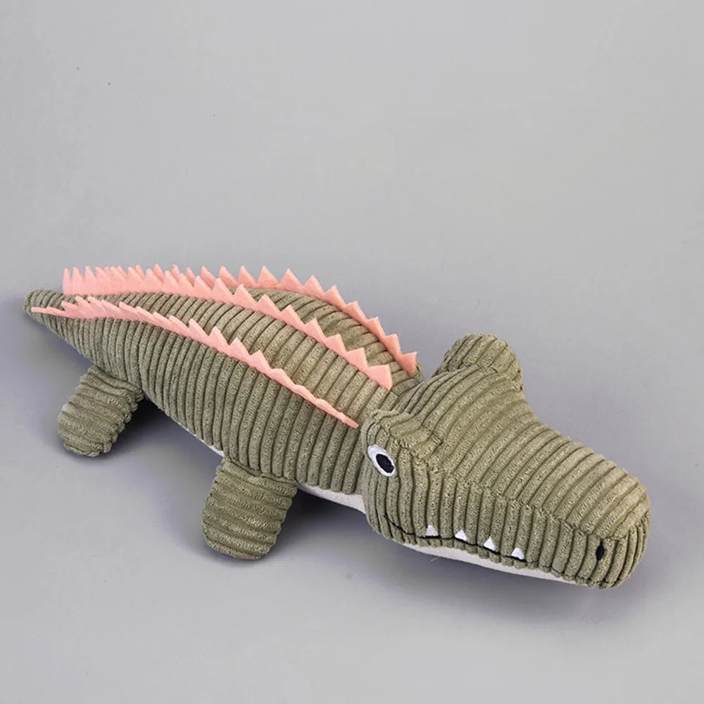 Squeaky Corduroy Crocodile Dog Toy