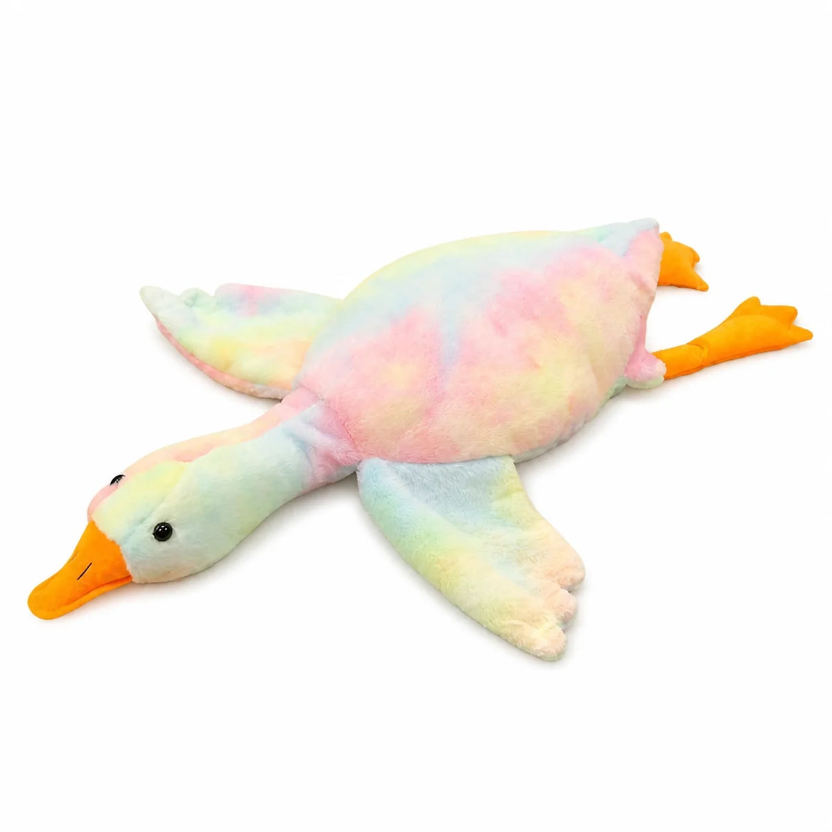 Large Squeaky Plush Goose, 50 cm - Rainbow