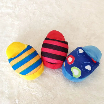 Squeaky Plush Slipper Toy
