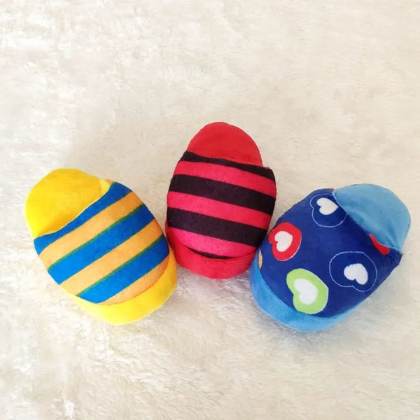 Squeaky Plush Slipper Toy