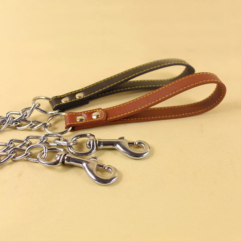 Chain Dog Lead with Padded Handle