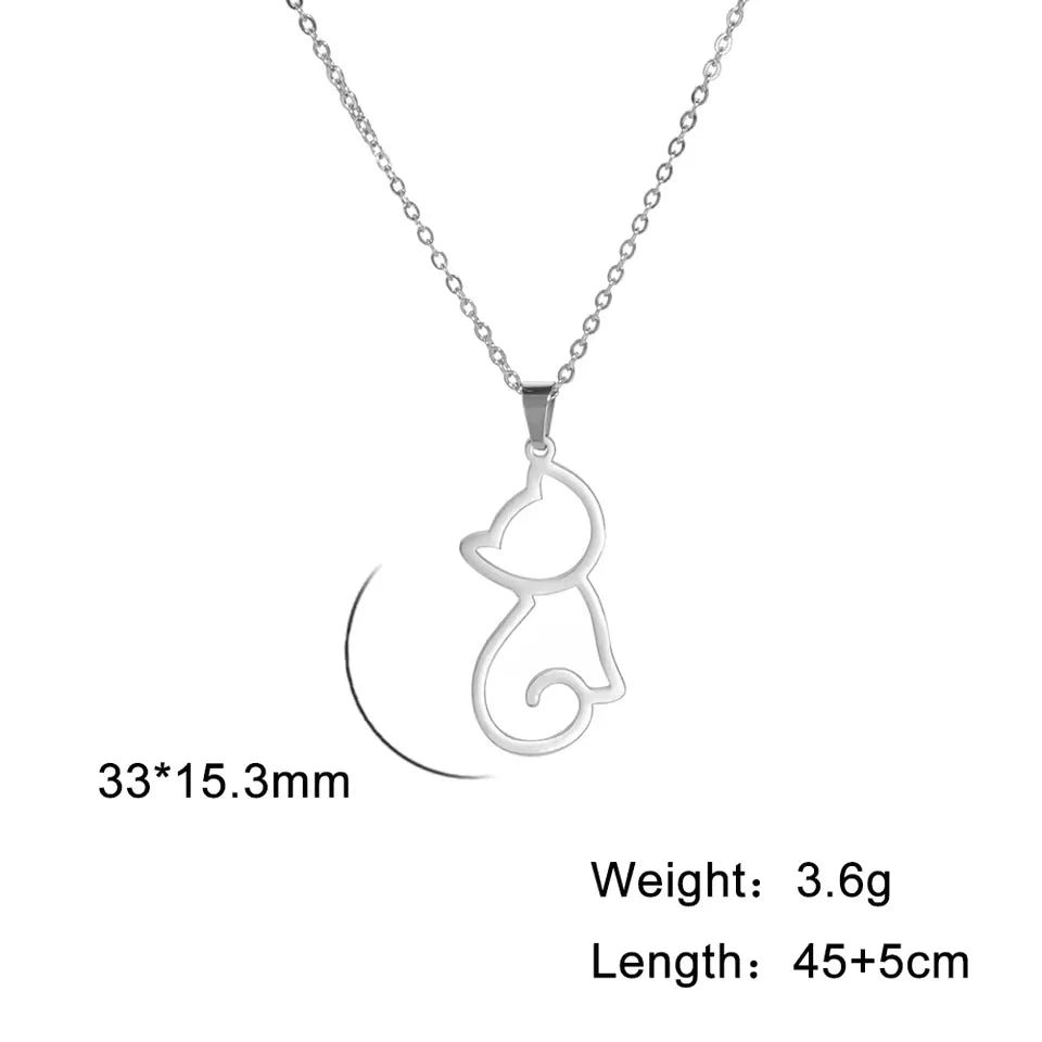 Kitten Silhouette Necklace