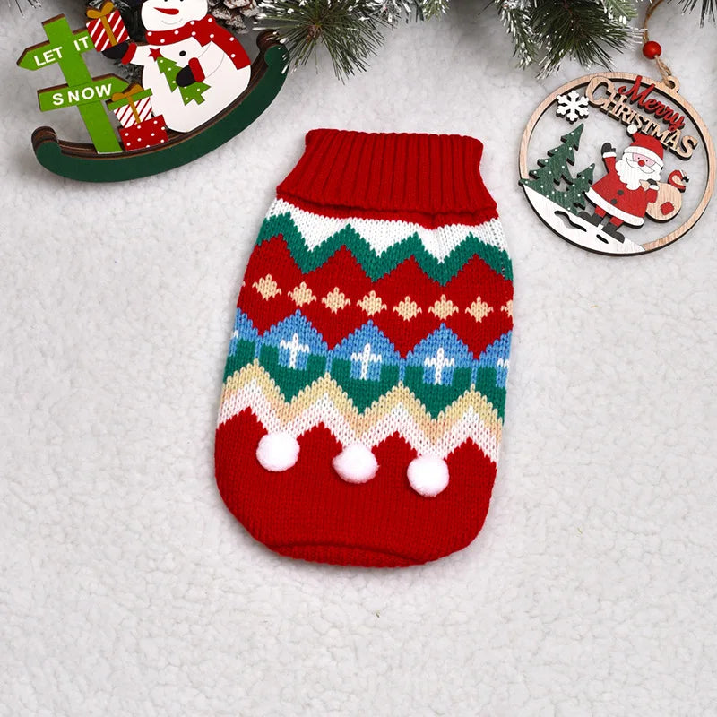 Christmas and Winter Jumper for Small Dogs and Cats - Red / M