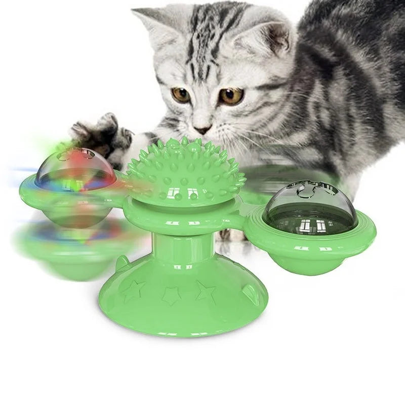 Windmill Cat Toy with Suction Base