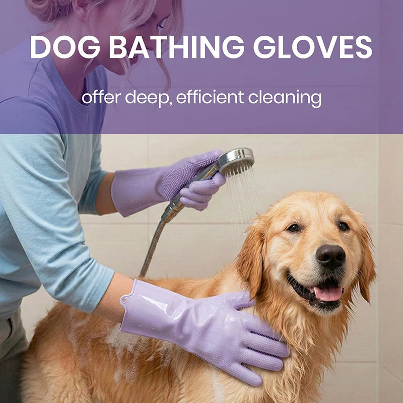 Silicone Bathing and Grooming Gloves