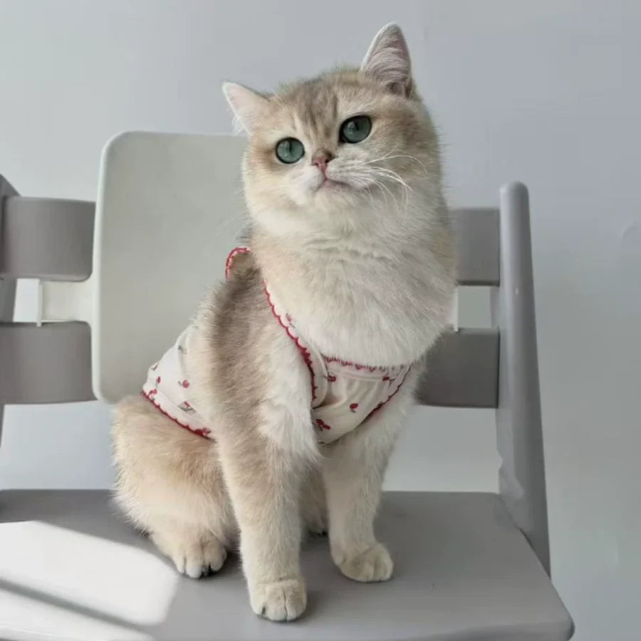 Cherry Print Vest for Cats and Small Dogs