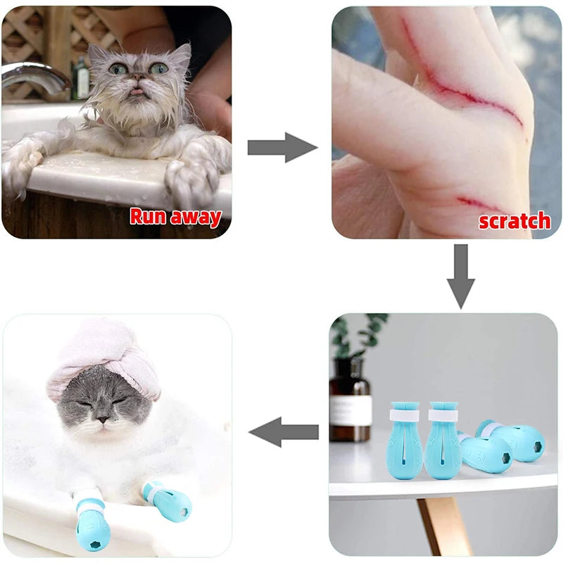 Anti-Scratch Bath Boots for Cats