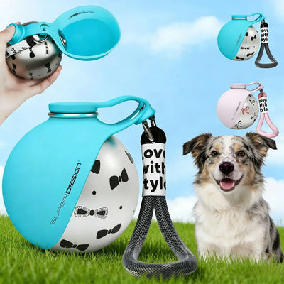 Portable Dog Water Bottle with Fold-Out Bowl