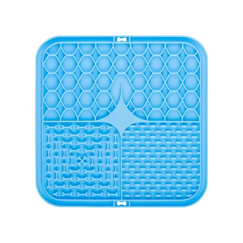 Silicone Lick Mat with Suction Cups - Blue