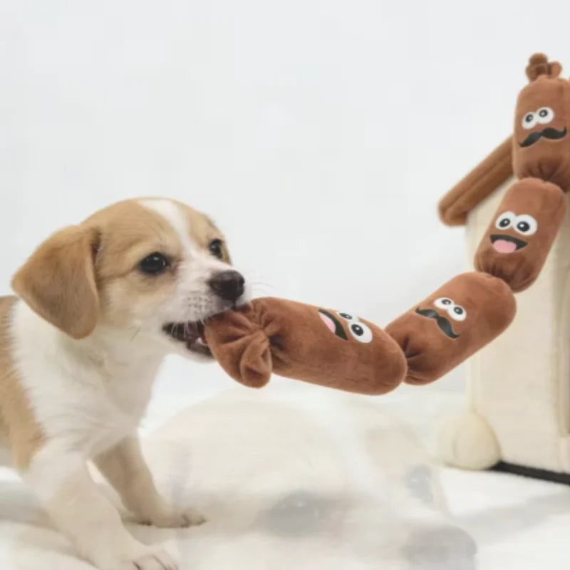 Squeaky Plush Sausage Dog Toy