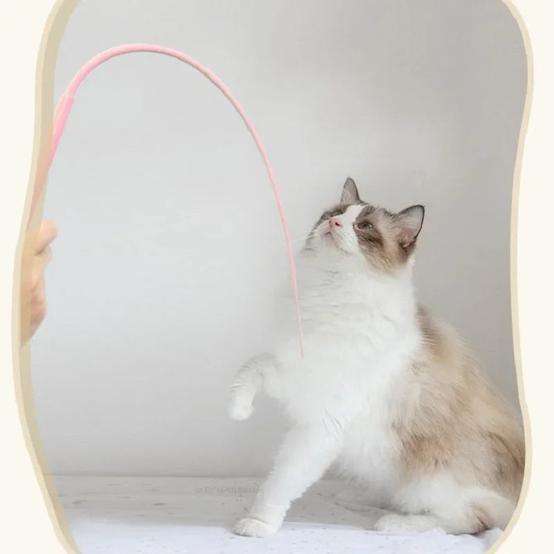 Silicone Mouse Tail Cat Teaser Wand