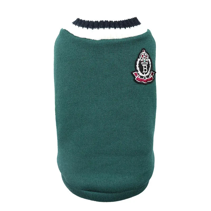 Varsity Knit Jumper for Cats and Small Dogs - Green / XS