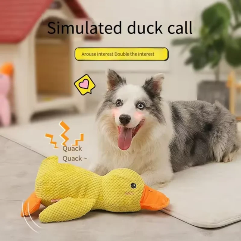 Squeaky Plush Duck Dog Toy