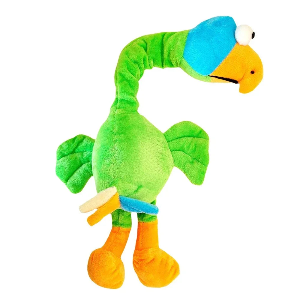 Squeaky Plush Parrot Dog Toy - Green